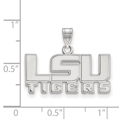 10K White Gold Logoart Louisiana State University L S U Tigers Small Pendant