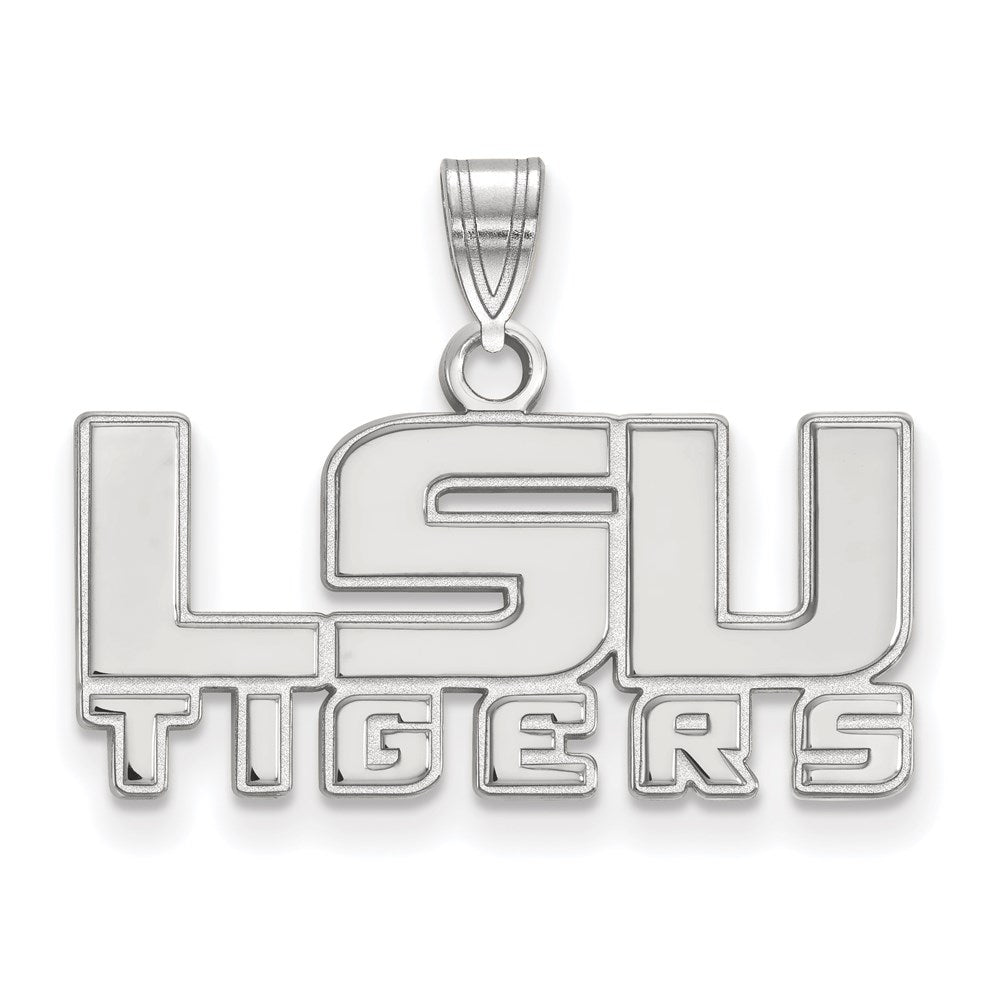 14K White Gold Logoart Louisiana State University L S U Tigers Small Pendant