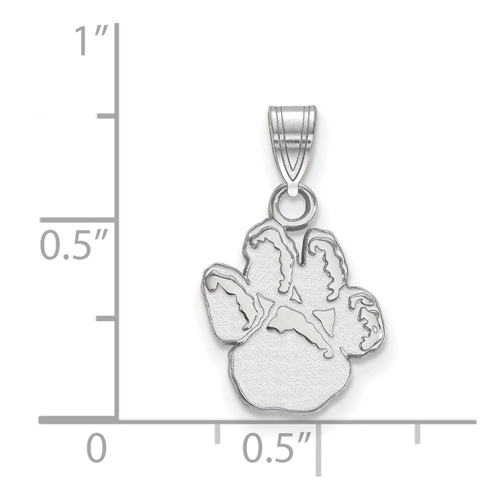 Sterling Silver Rhodium Plated Logoart University Of Pittsburgh Panther Paw Small Pendant