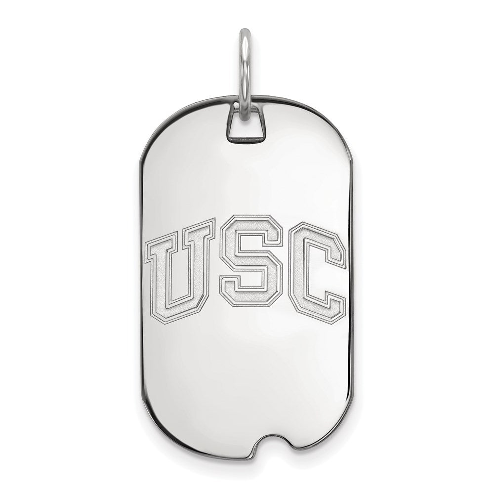 10K White Gold University Of Southern California U S C Small Dog Tag Pendant