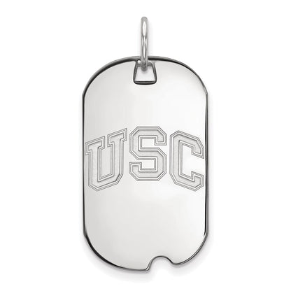 10K White Gold University Of Southern California U S C Small Dog Tag Pendant