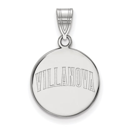 10K White Gold Logoart Villanova University Medium Disc Pendant