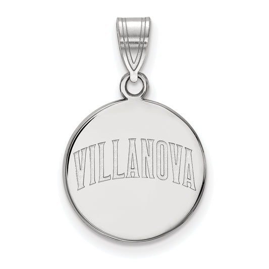 Sterling Silver Rhodium Plated Logoart Villanova University Medium Disc Pendant
