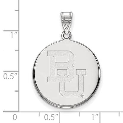 14K White Gold Logoart Baylor University Bears Large Disc Pendant