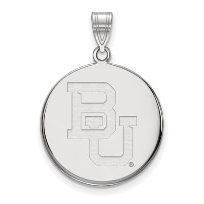 14K White Gold Logoart Baylor University Bears Large Disc Pendant