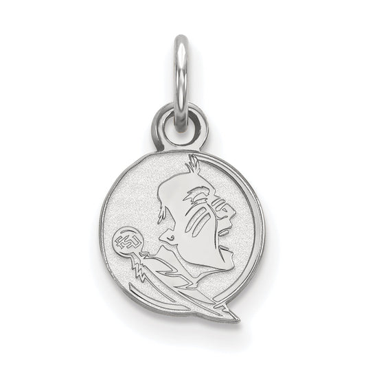 Sterling Silver Rhodium Plated Logoart Florida State University Seminole Extra Small Pendant