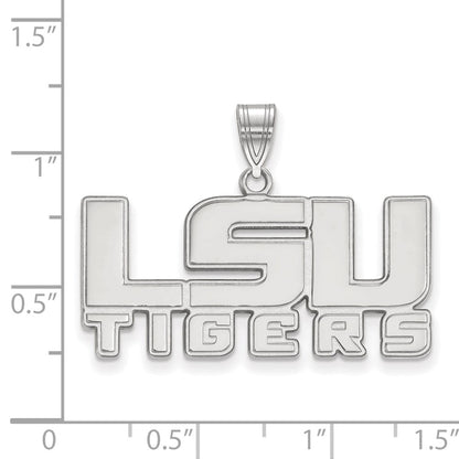 14K White Gold Logoart Louisiana State University L S U Tigers Medium Pendant