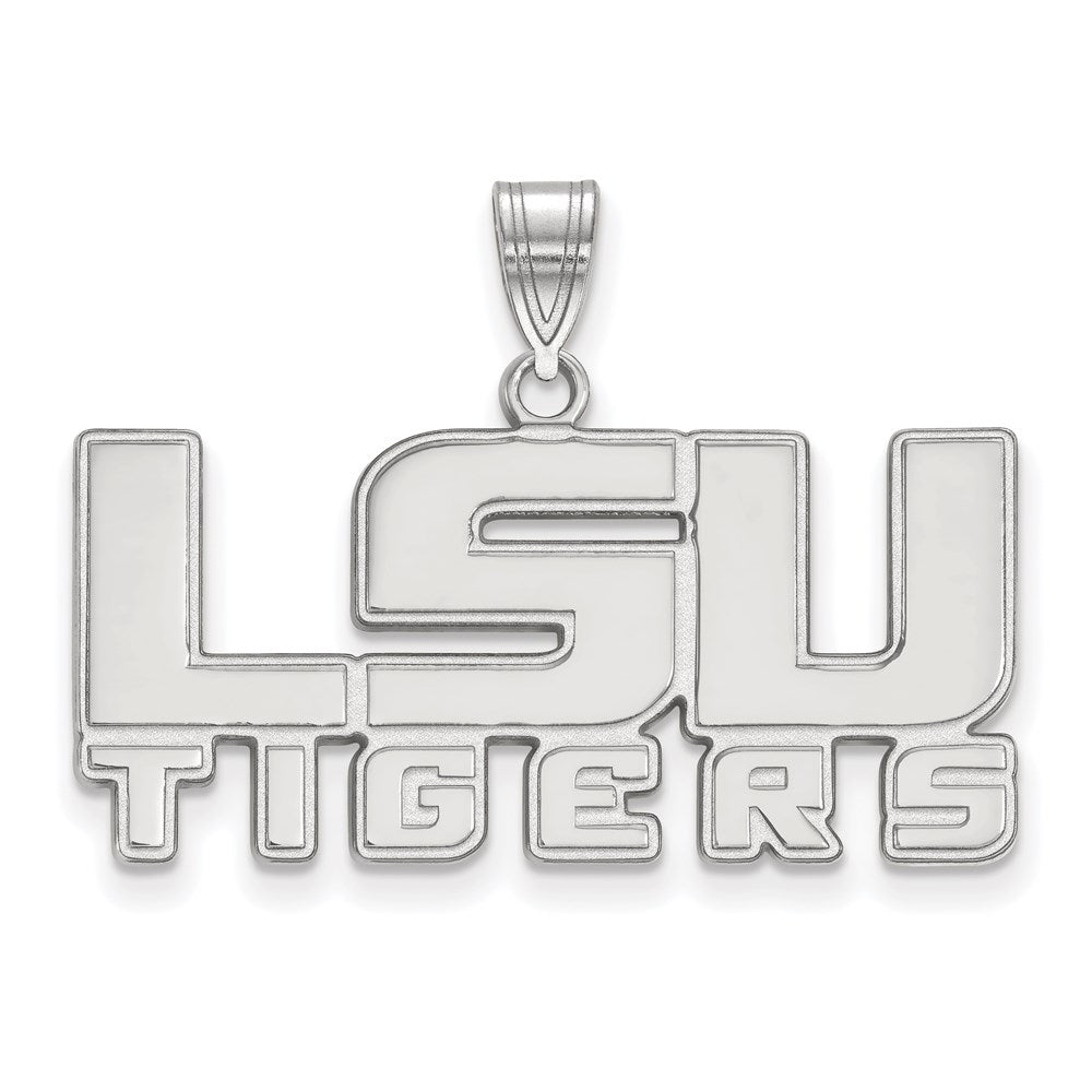 Sterling Silver Rhodium Plated Logoart Louisiana State University L S U Tigers Medium Pendant
