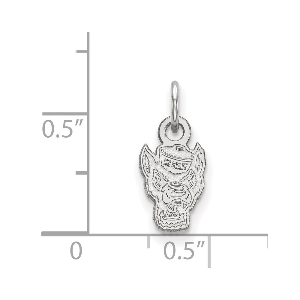 10K White Gold Logoart North Carolina State University Wolf Extra Small Pendant