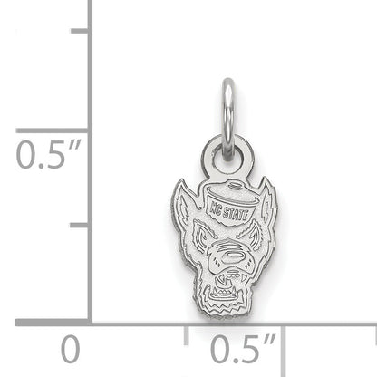 Sterling Silver Rhodium Plated Logoart North Carolina State University Wolf Extra Small Pendant