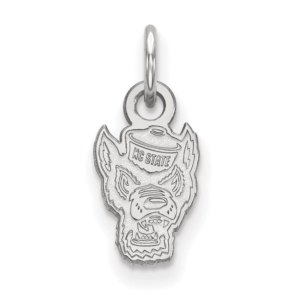 14K White Gold Logoart North Carolina State University Wolf Extra Small Pendant