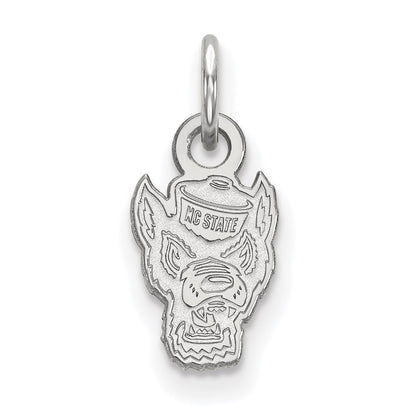 14K White Gold Logoart North Carolina State University Wolf Extra Small Pendant