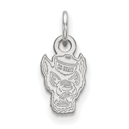 Sterling Silver Rhodium Plated Logoart North Carolina State University Wolf Extra Small Pendant