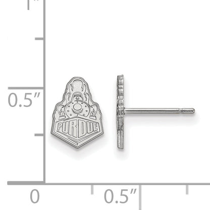 Sterling Silver Rhodium Plated Logoart Purdue University Boilermakers Train Logo Extra Small Post Earrings