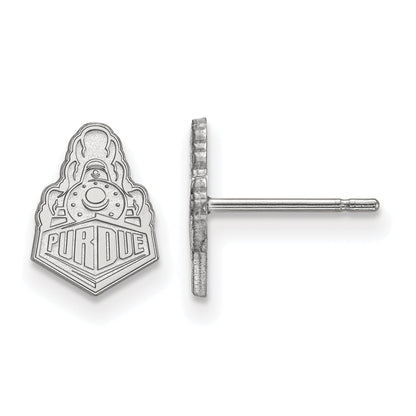 Sterling Silver Rhodium Plated Logoart Purdue University Boilermakers Train Logo Extra Small Post Earrings