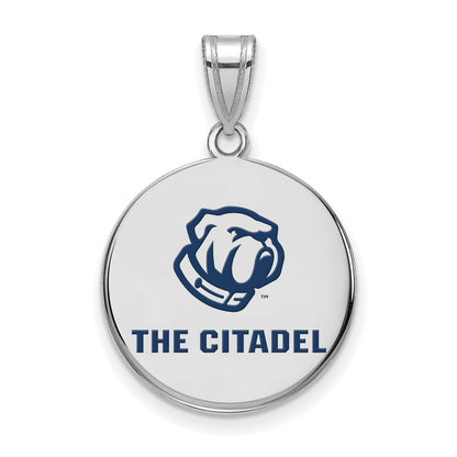 Sterling Silver Ss The Citadel Large Enamel Pendant