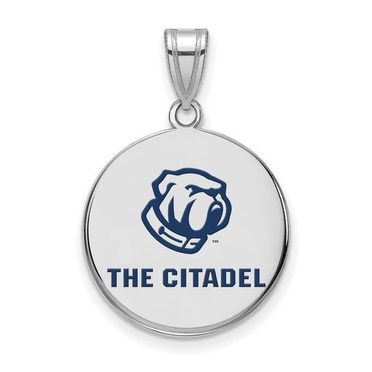 Sterling Silver Ss The Citadel Large Enamel Pendant