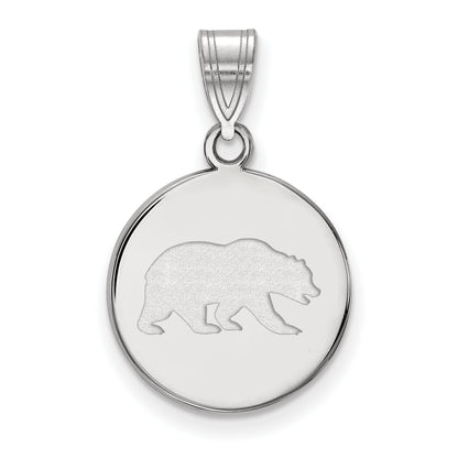 Sterling Silver Rhodium Plated Logoart University Of California Berkeley Bear Medium Disc Pendant