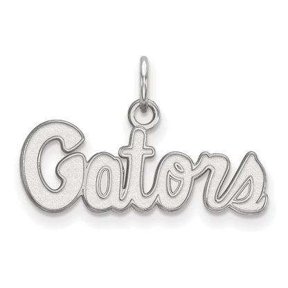 Sterling Silver Rhodium Plated Logoart University Of Florida Gators Script Extra Small Pendant