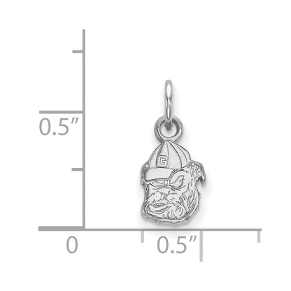 10K White Gold Logoart University Of Georgia Bulldog Extra Small Pendant