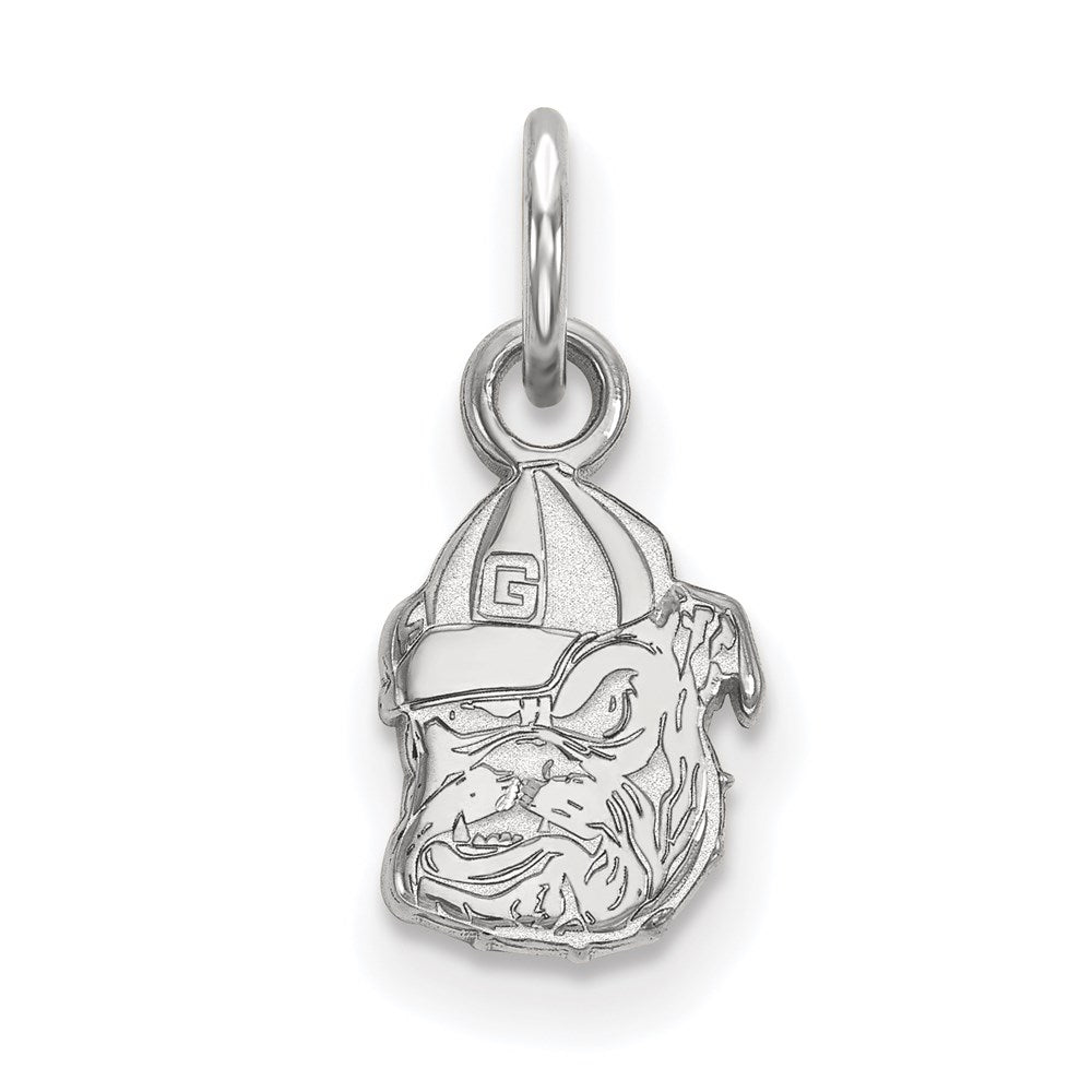10K White Gold Logoart University Of Georgia Bulldog Extra Small Pendant