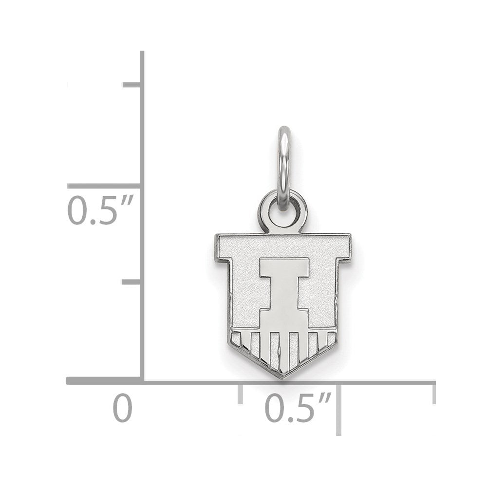 10K White Gold Logoart University Of Illinois Victory Badge Extra Small Pendant