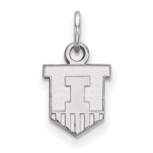 10K White Gold Logoart University Of Illinois Victory Badge Extra Small Pendant
