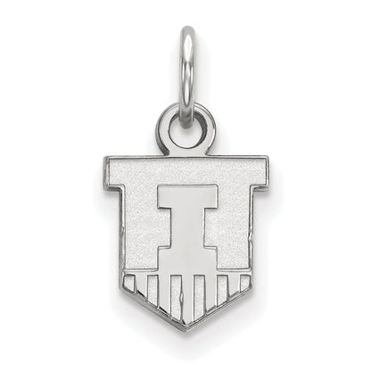 Sterling Silver Rhodium Plated Logoart University Of Illinois Victory Badge Extra Small Pendant