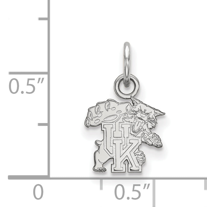 Sterling Silver Rhodium Plated Logoart University Of Kentucky U K Wildcat Extra Small Pendant