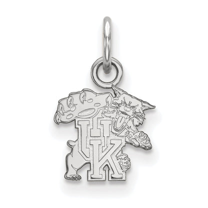 Sterling Silver Rhodium Plated Logoart University Of Kentucky U K Wildcat Extra Small Pendant