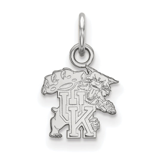 Sterling Silver Rhodium Plated Logoart University Of Kentucky U K Wildcat Extra Small Pendant