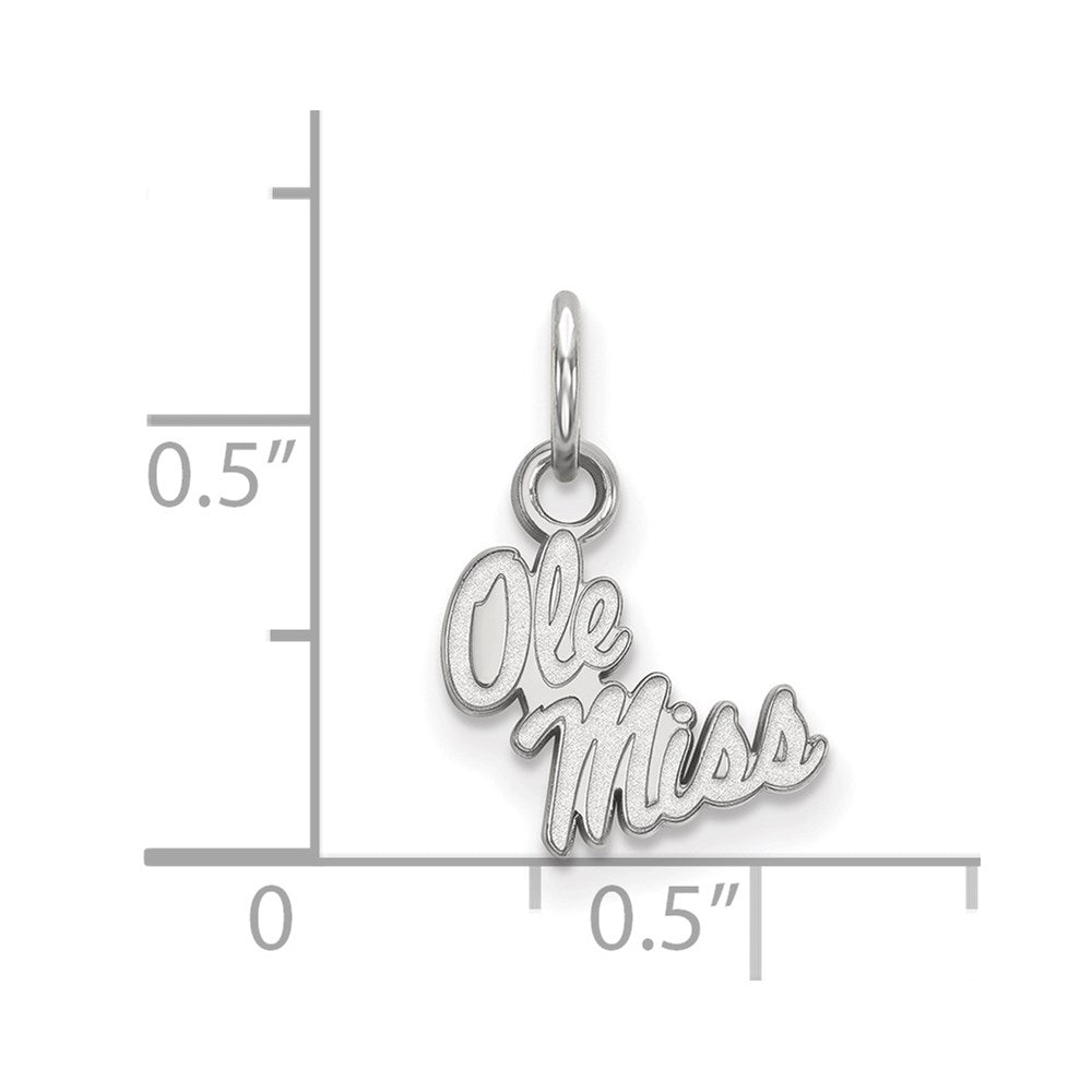 14K White Gold Logoart University Of Mississippi Ole Miss Extra Small Pendant