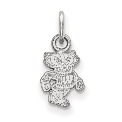 10K White Gold Logoart University Of Wisconsin Badger Extra Small Pendant