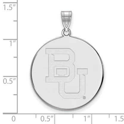 10K White Gold Logoart Baylor University Bears Extra Large Disc Pendant