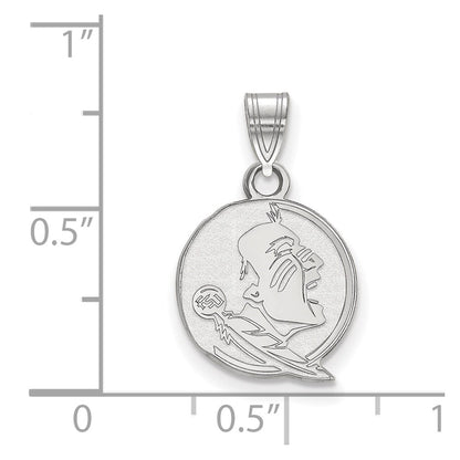 14K White Gold Logoart Florida State University Seminole Small Pendant