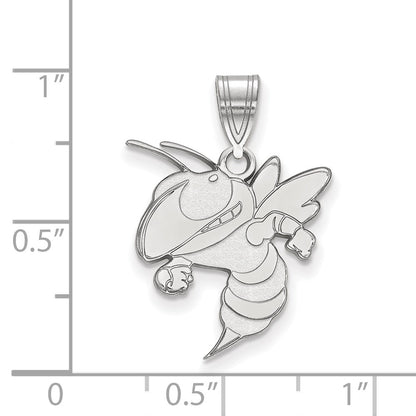 14K White Gold Logoart Georgia Institute Of Technology Yellow Jacket Large Pendant