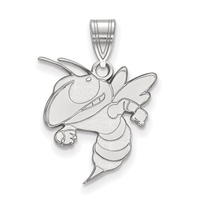 10K White Gold Logoart Georgia Institute Of Technology Yellow Jacket Large Pendant