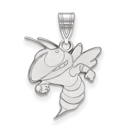10K White Gold Logoart Georgia Institute Of Technology Yellow Jacket Large Pendant