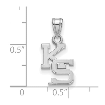 14K White Gold Logoart Kansas State University K S Small Pendant