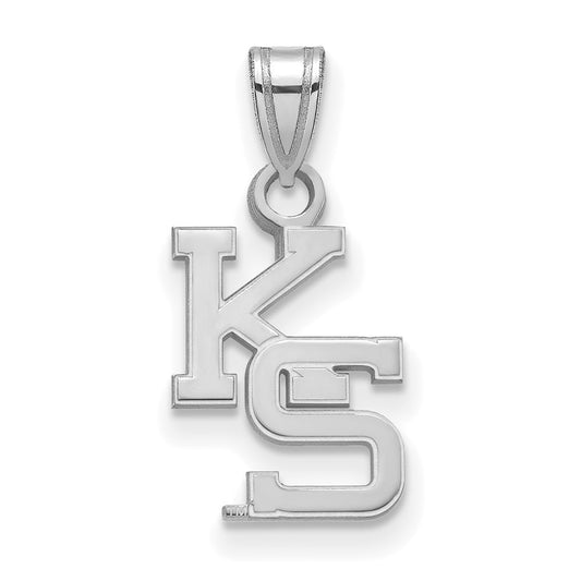 14K White Gold Logoart Kansas State University K S Small Pendant