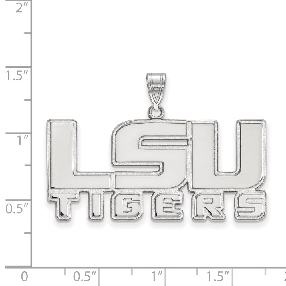 10K White Gold Logoart Louisiana State University L S U Tigers Large Pendant