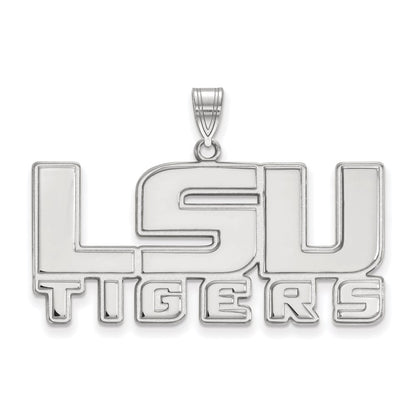 10K White Gold Logoart Louisiana State University L S U Tigers Large Pendant