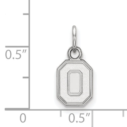 Sterling Silver Rhodium Plated Logoart The Ohio State University Letter O Extra Small Pendant