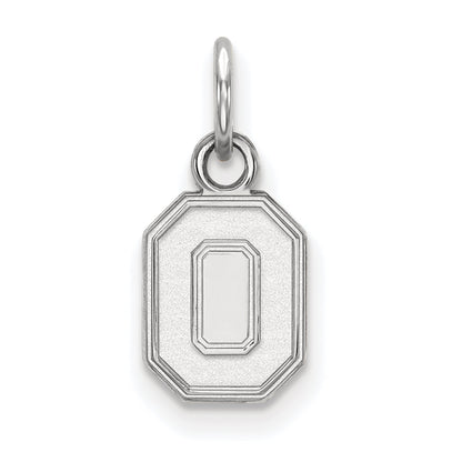 Sterling Silver Rhodium Plated Logoart The Ohio State University Letter O Extra Small Pendant