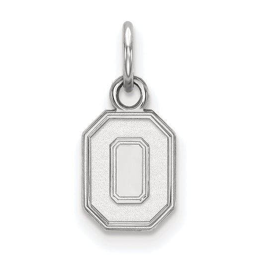 Sterling Silver Rhodium Plated Logoart The Ohio State University Letter O Extra Small Pendant
