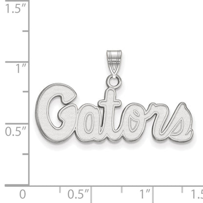 10K White Gold Logoart University Of Florida Gators Script Small Pendant