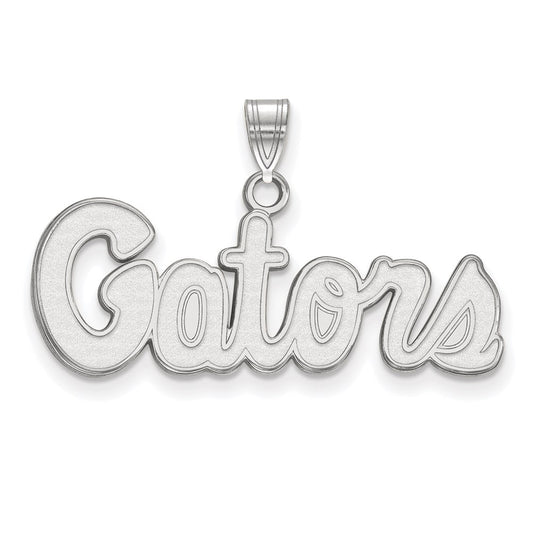 10K White Gold Logoart University Of Florida Gators Script Small Pendant