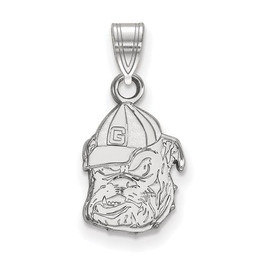 10K White Gold Logoart University Of Georgia Bulldog Small Pendant
