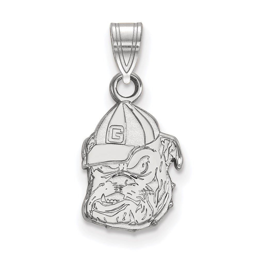 14K White Gold Logoart University Of Georgia Bulldog Small Pendant