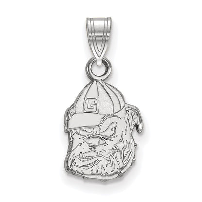 14K White Gold Logoart University Of Georgia Bulldog Small Pendant